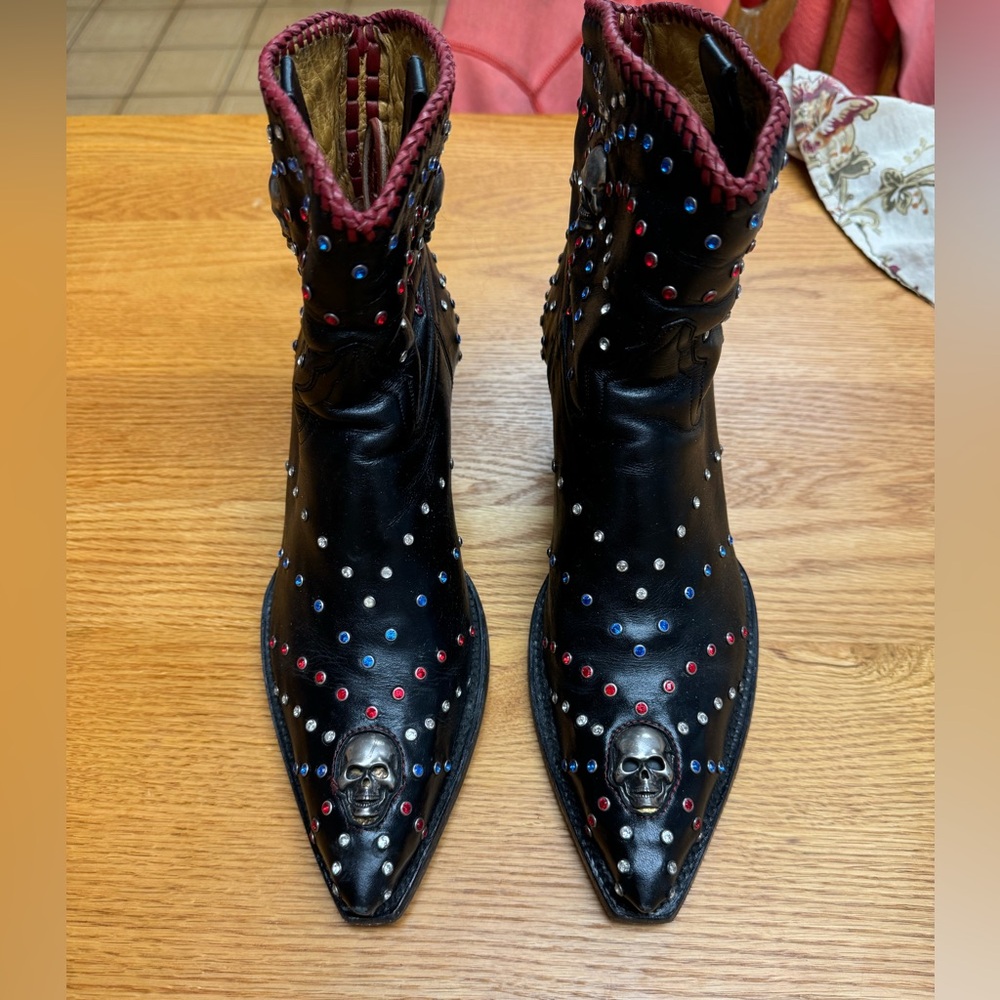 Liberty Boot Co. Black Studded Heeled Boots